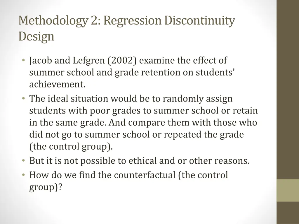 methodology 2 regression discontinuity design