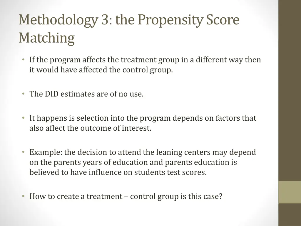 methodology 3 the propensity score matching