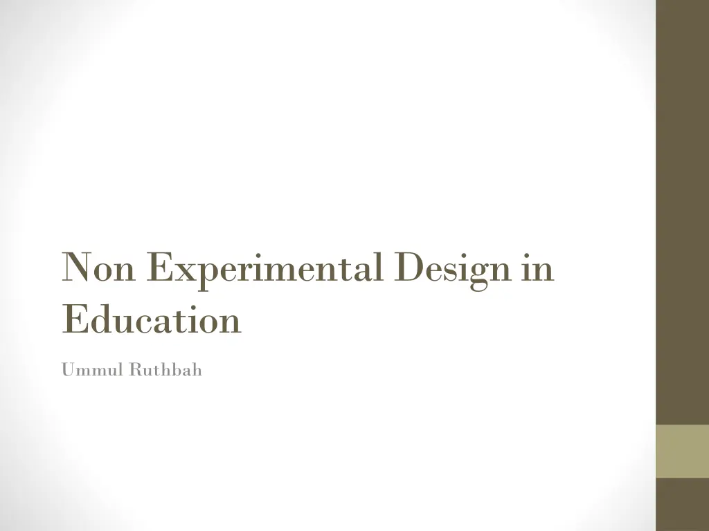 non experimental design in education