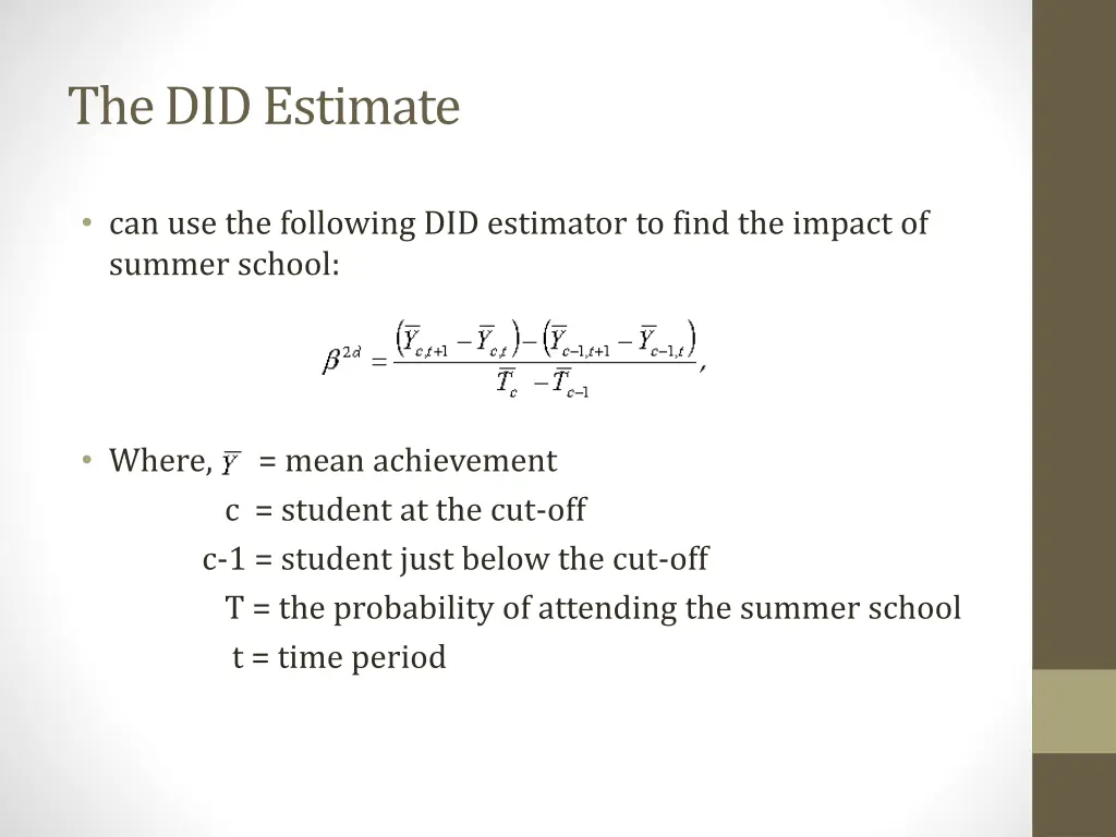 the did estimate