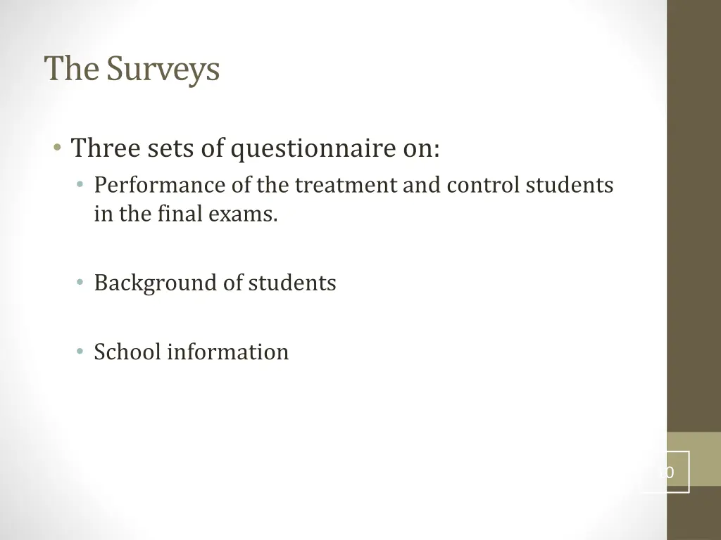 the surveys