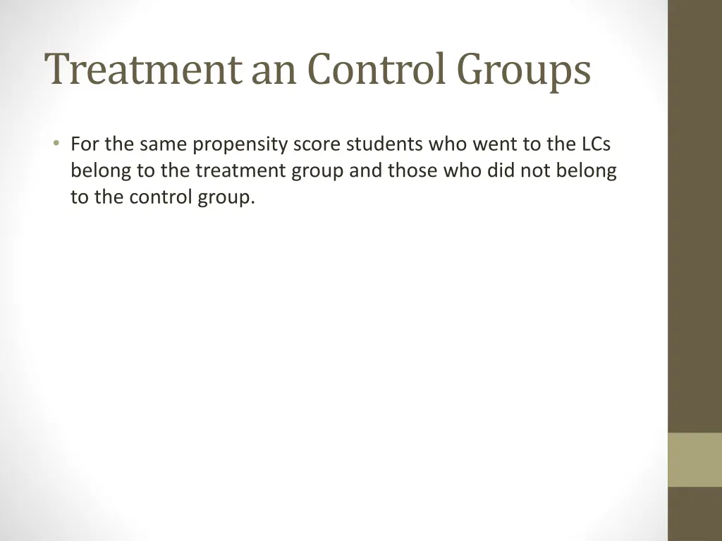 treatment an control groups