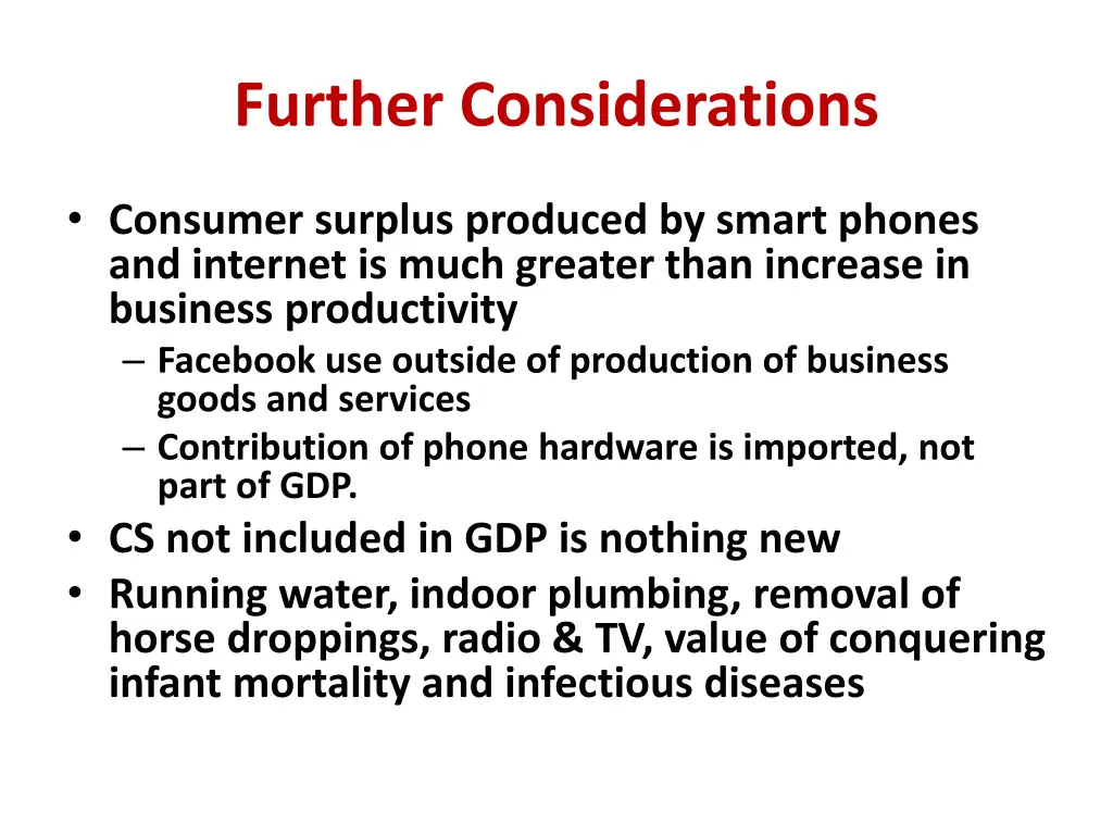 further considerations
