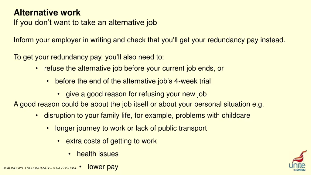 alternative work if you don t want to take