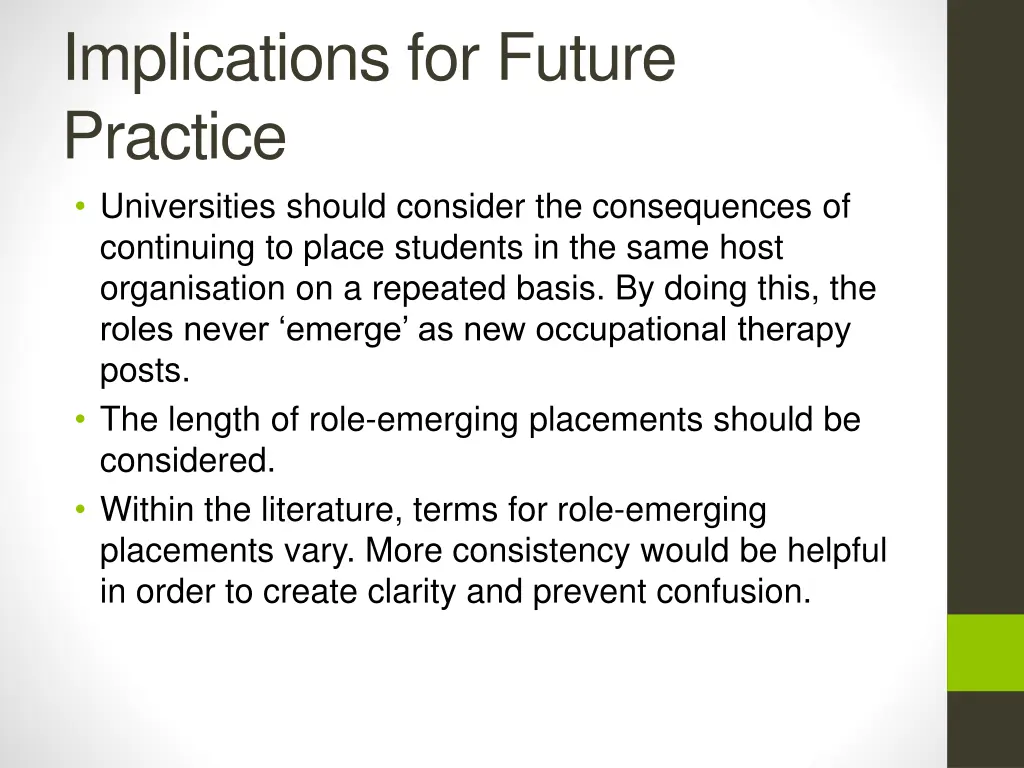 implications for future practice universities