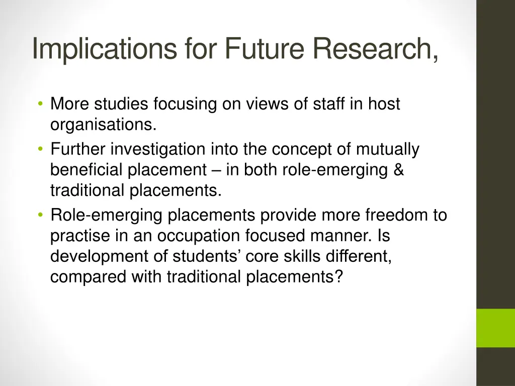 implications for future research