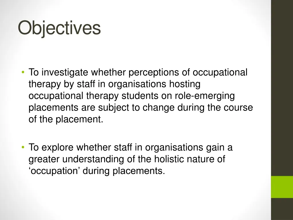 objectives
