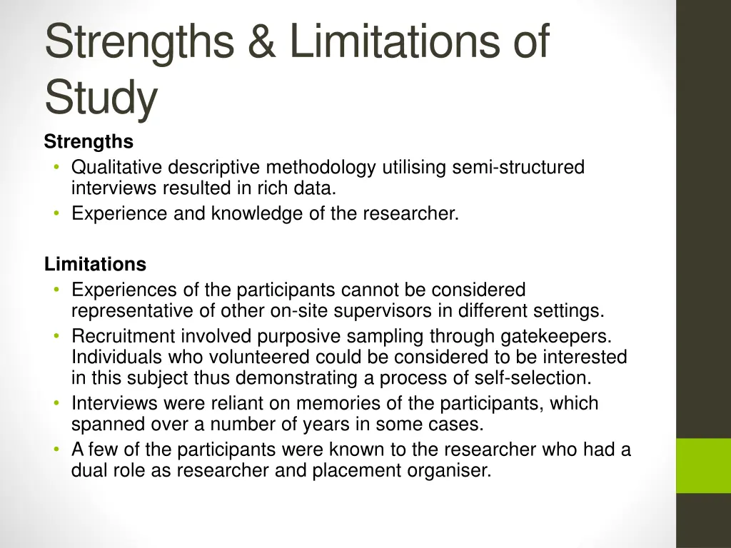 strengths limitations of study strengths