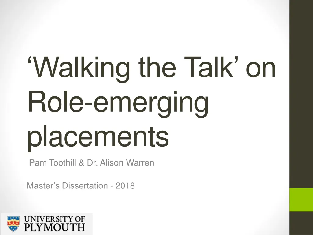walking the talk on role emerging placements