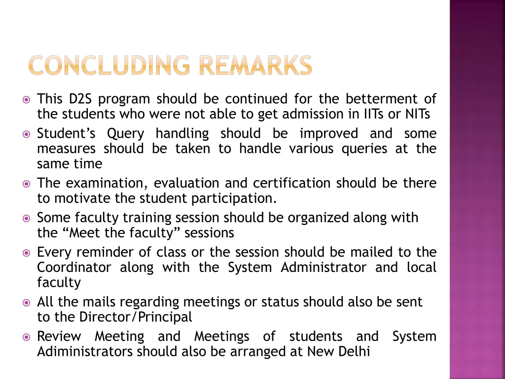 concluding remarks