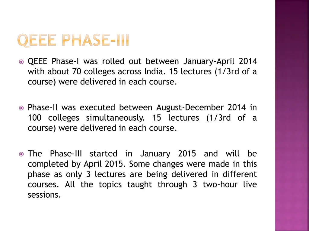 qeee phase iii