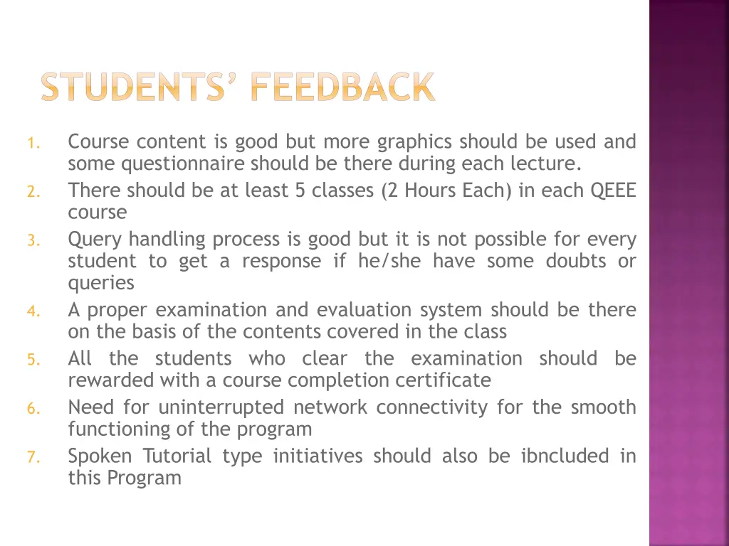 students feedback