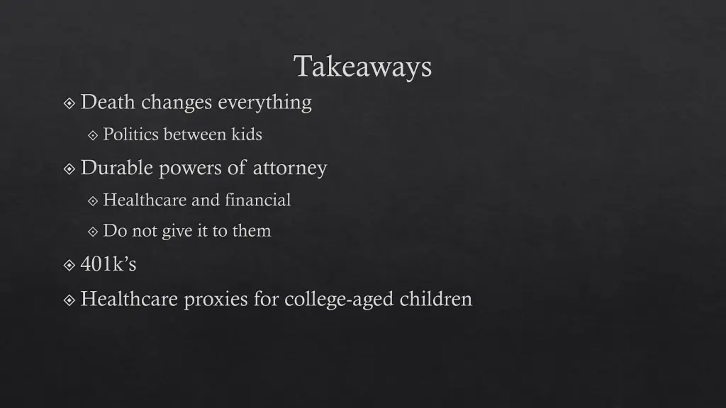 takeaways 6