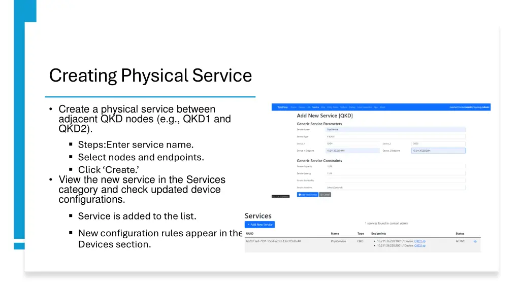 creating physical service