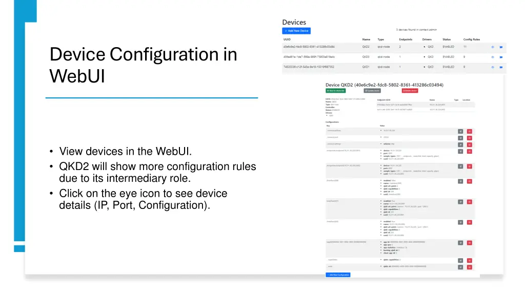 device configuration in webui