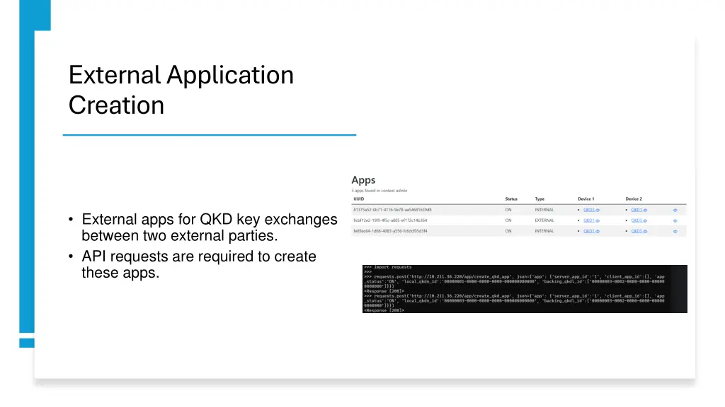 external application creation