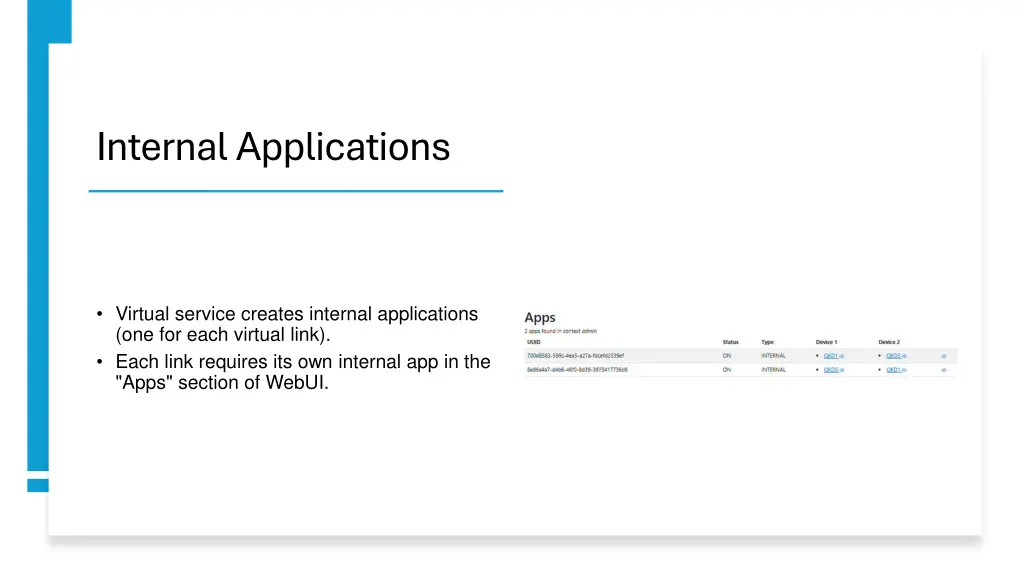 internal applications