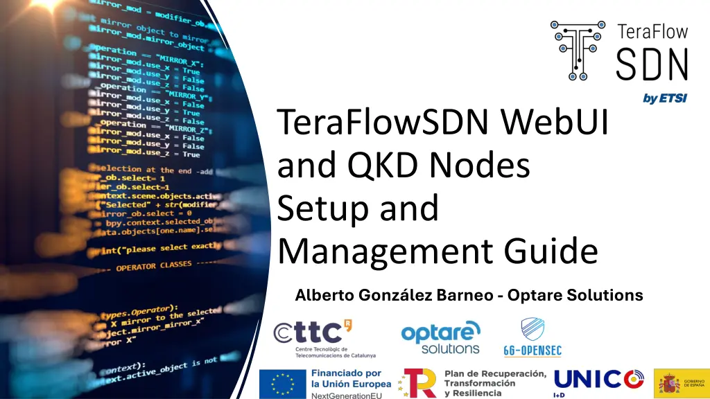 teraflowsdn webui and qkd nodes setup