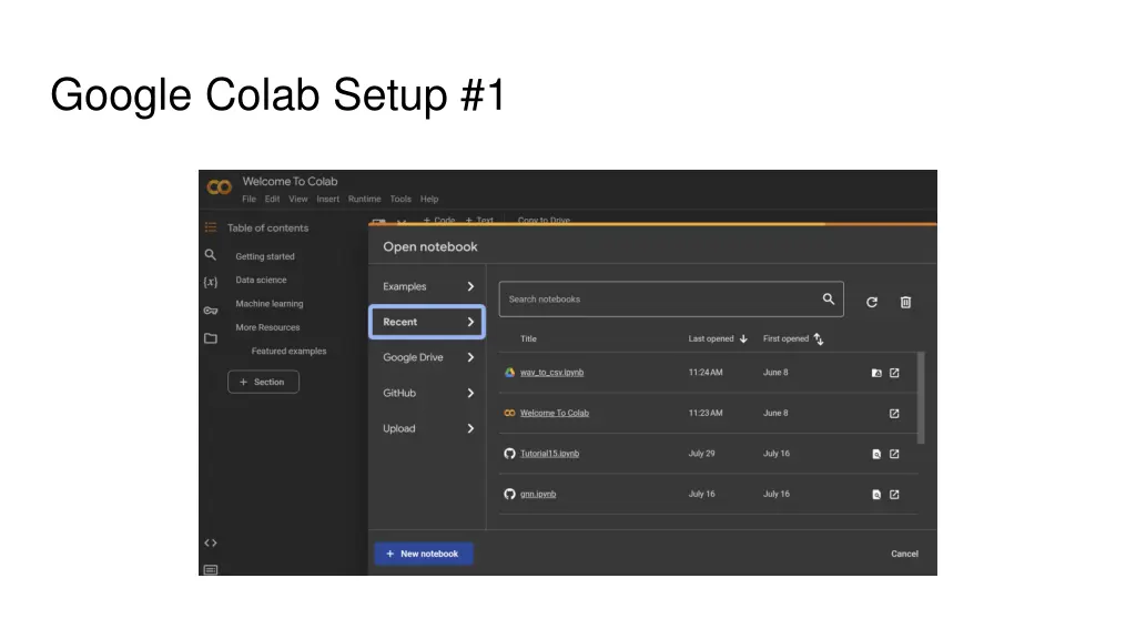 google colab setup 1