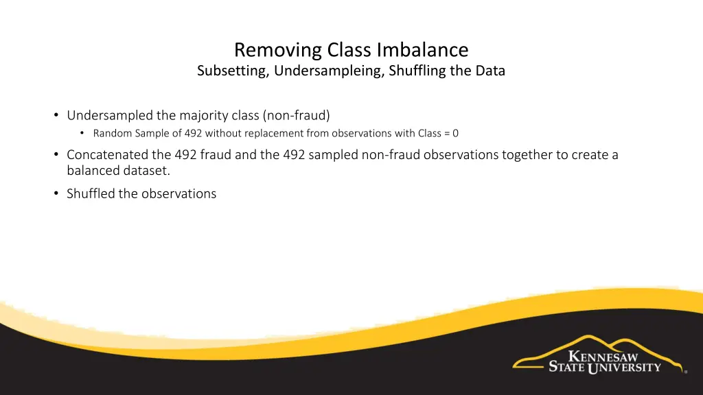 removing class imbalance subsetting