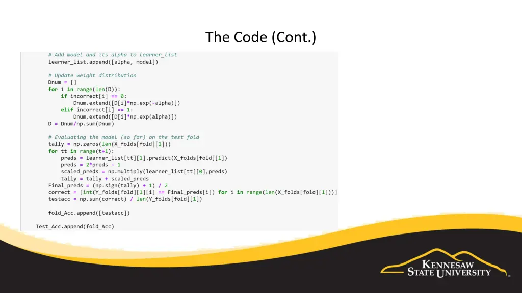 the code cont
