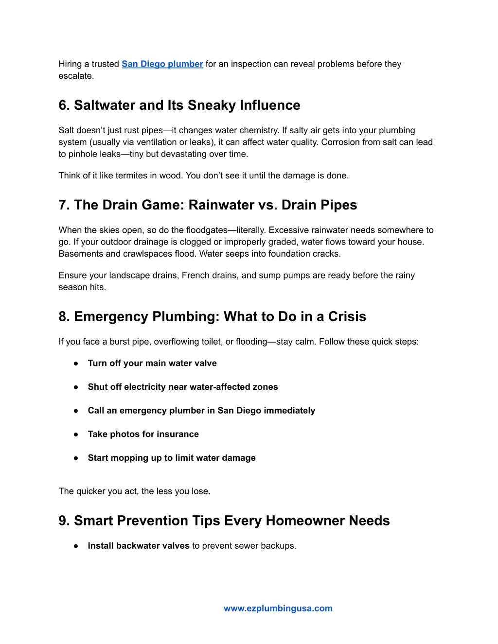 hiring a trusted san diego plumber