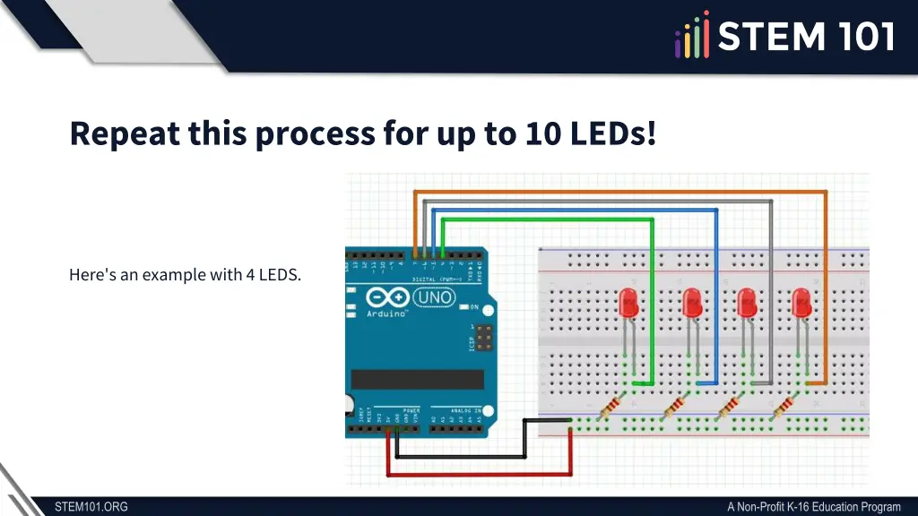 repeat this process for up to 10 leds