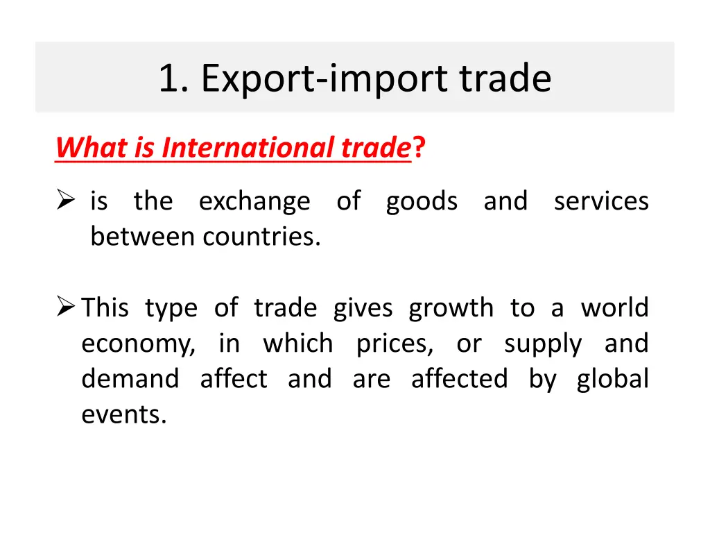 1 export import trade