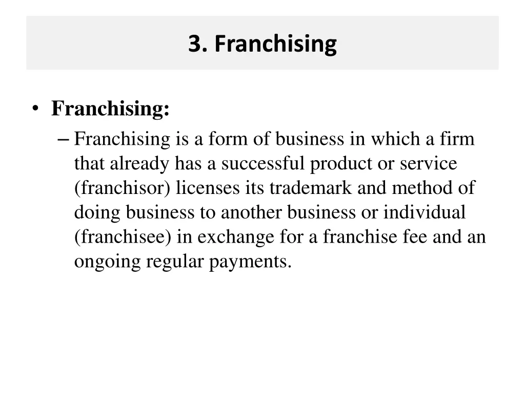 3 franchising