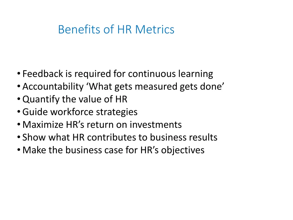 benefits of hr metrics