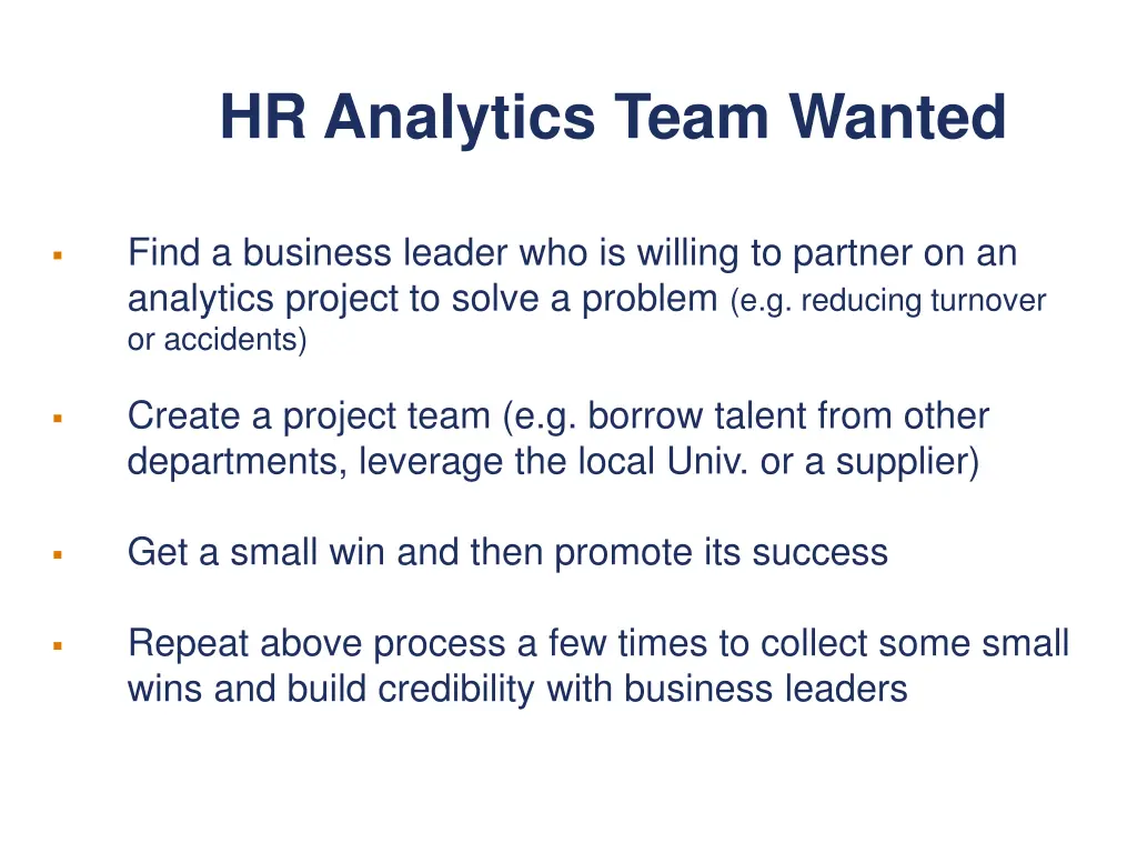hr analytics team wanted