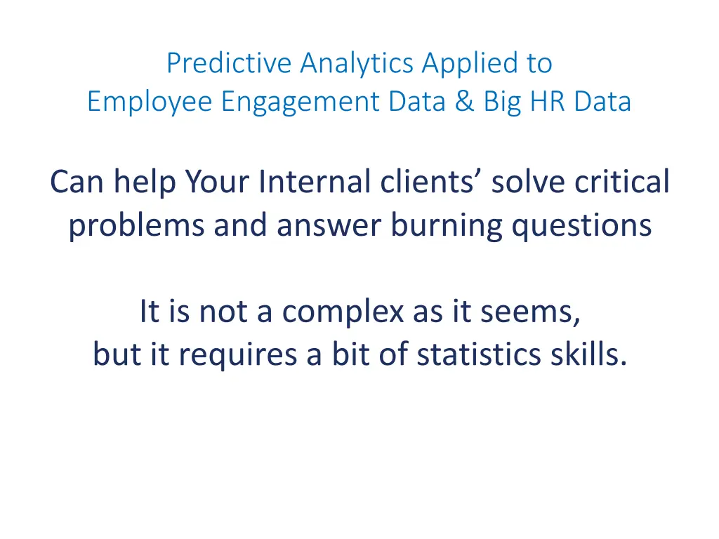 predictive analytics applied to employee