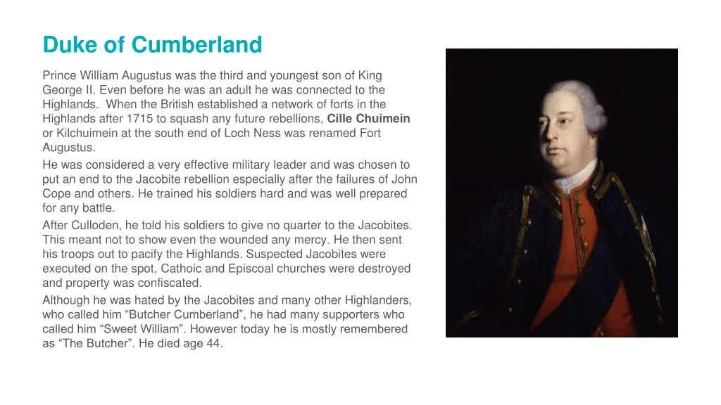 duke of cumberland