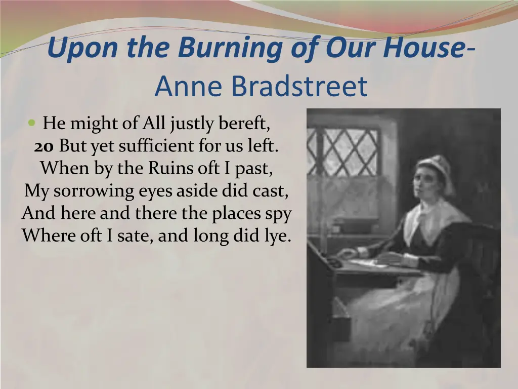 upon the burning of our house anne bradstreet 1