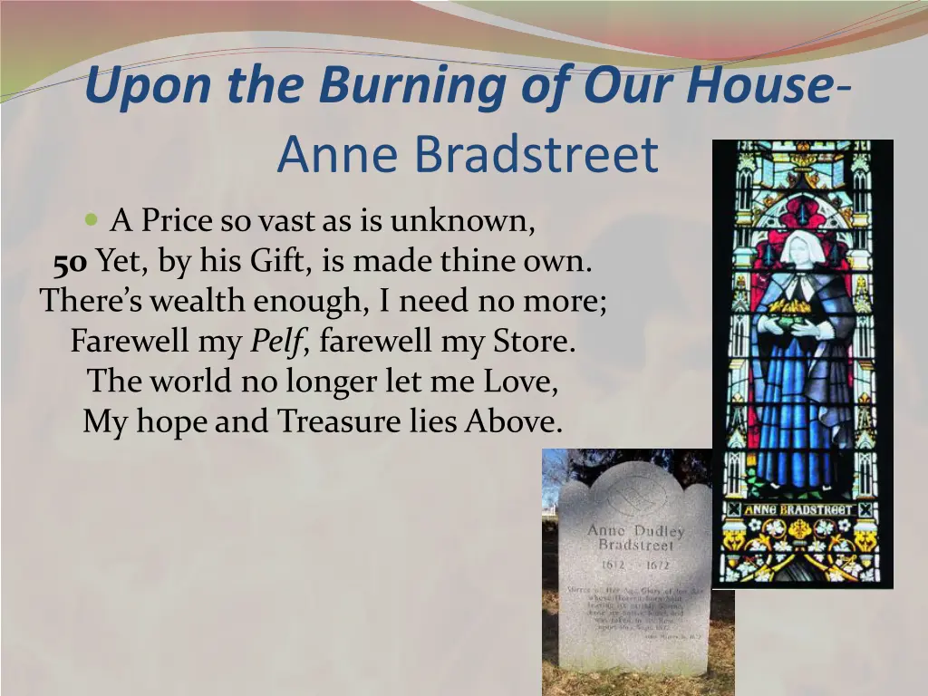upon the burning of our house anne bradstreet 5