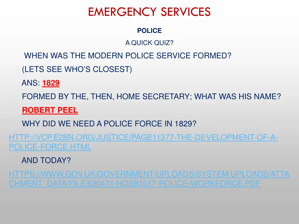 emergency services