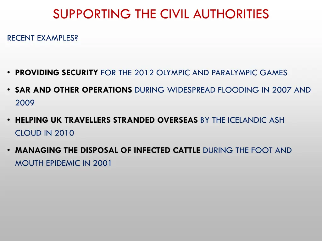supporting the civil authorities 2
