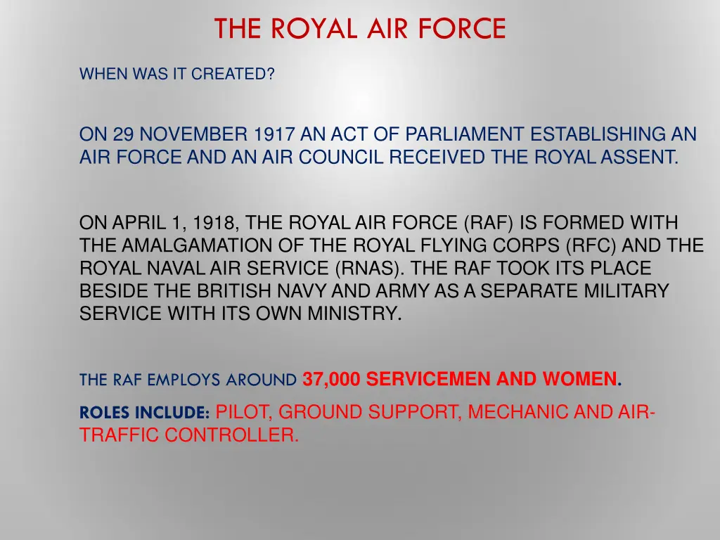 the royal air force