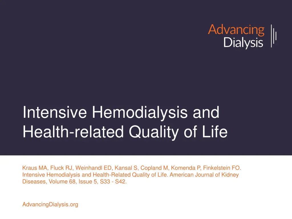 intensive hemodialysis and health related quality