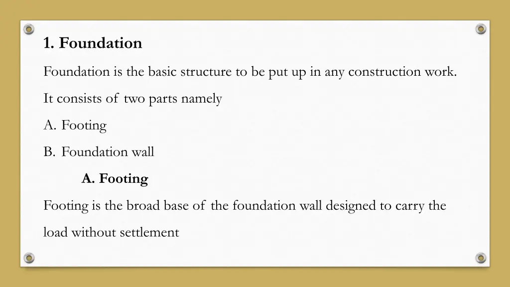 1 foundation