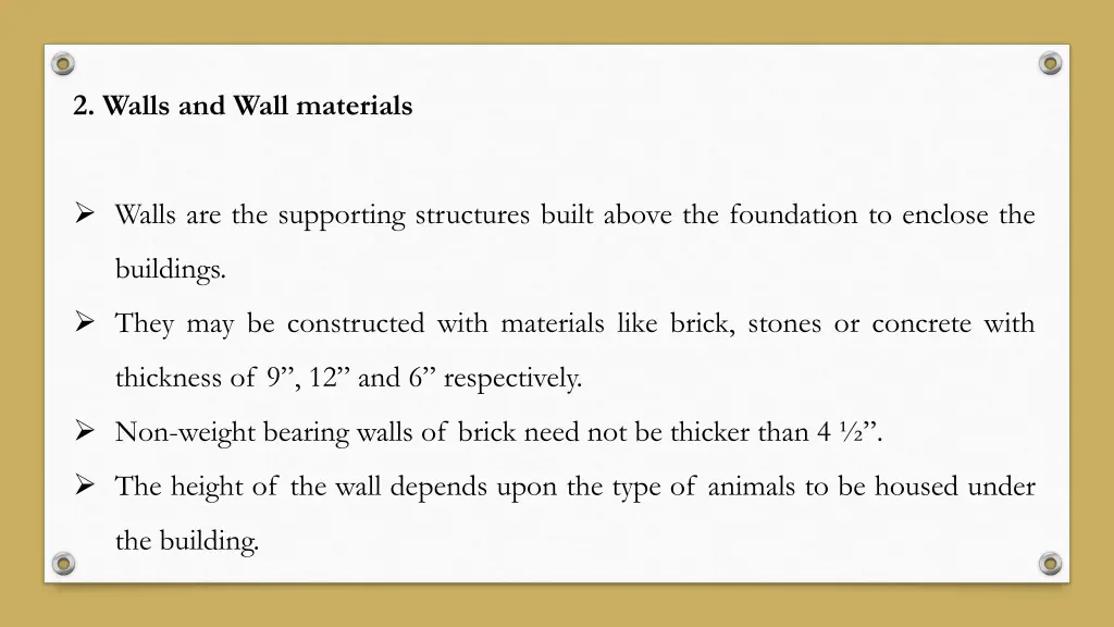 2 walls and wall materials