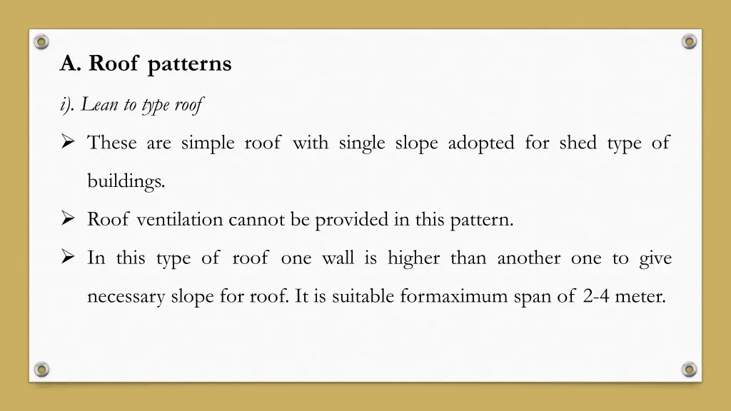 a roof patterns