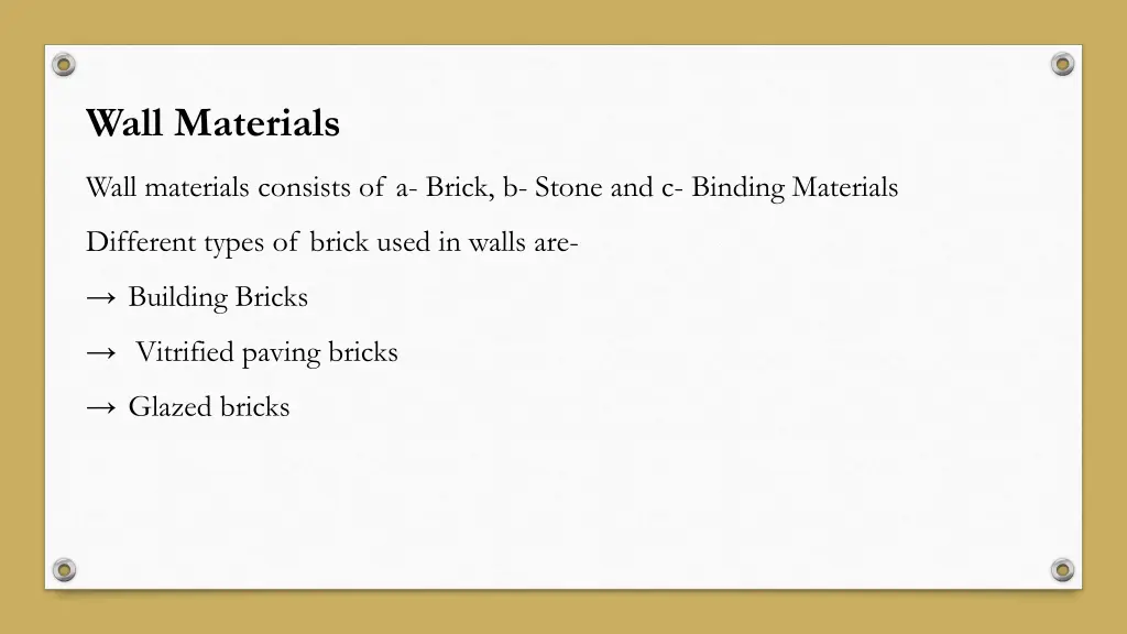 wall materials