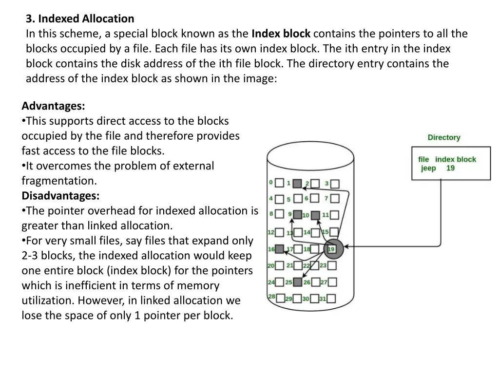 3 indexed allocation in this scheme a special