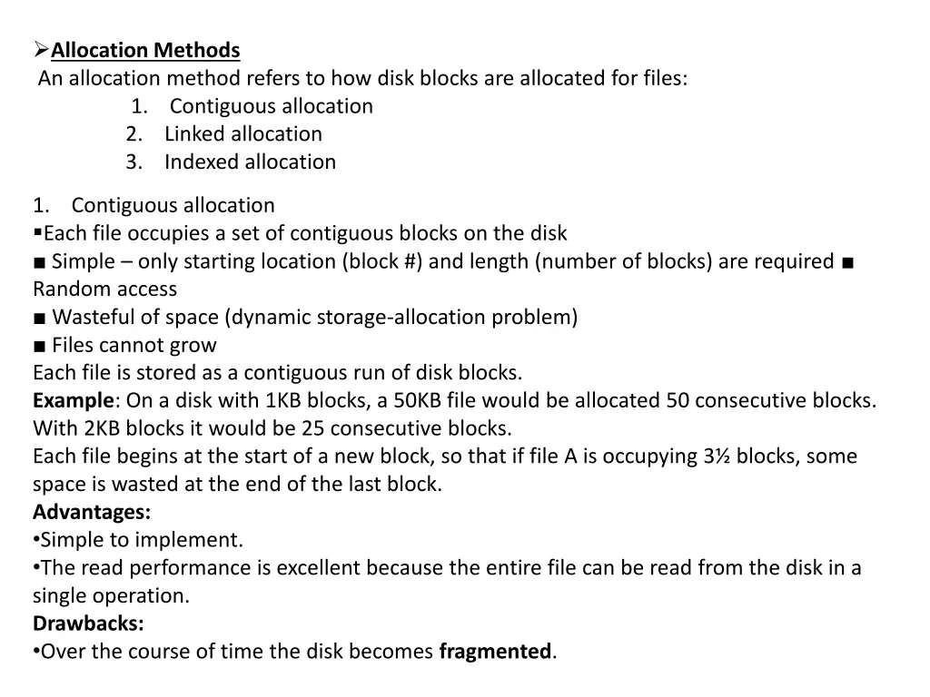 allocation methods an allocation method refers
