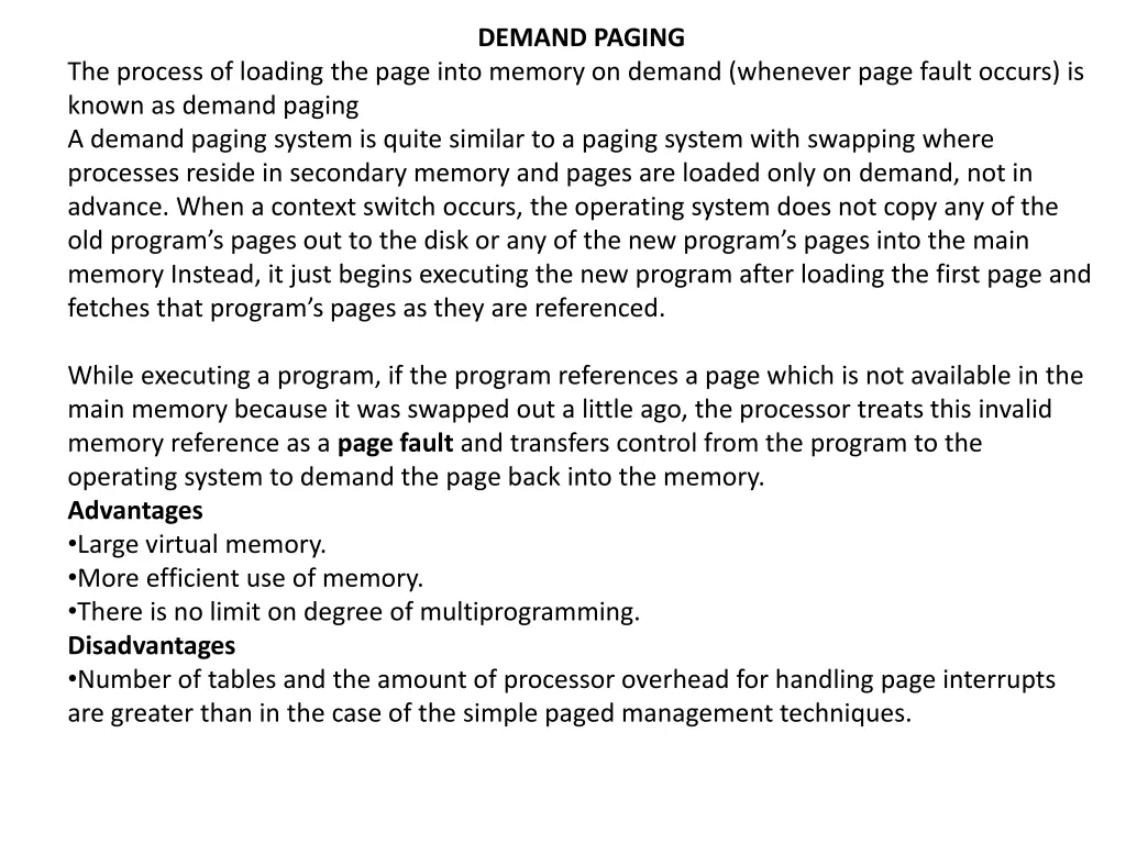 demand paging