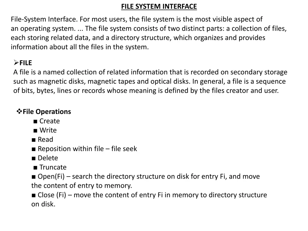 file system interface
