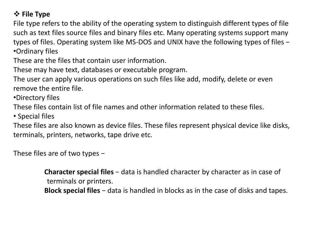 file type file type refers to the ability