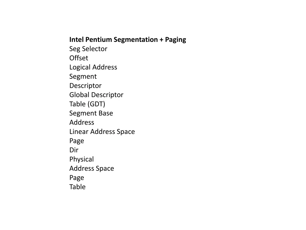 intel pentium segmentation paging seg selector