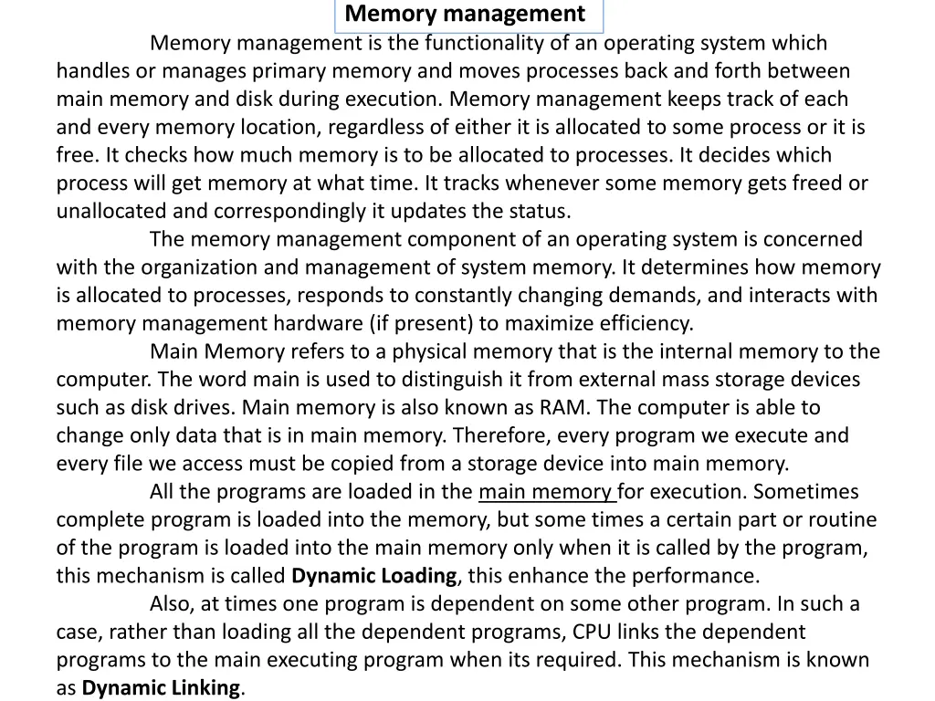 memory management